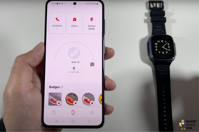 Man sieht den Schirttzähler der XPLORA X5 Play in der App.